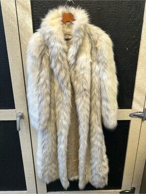 Eybi, Casper Full Length Faux Fur Coat Size Medium